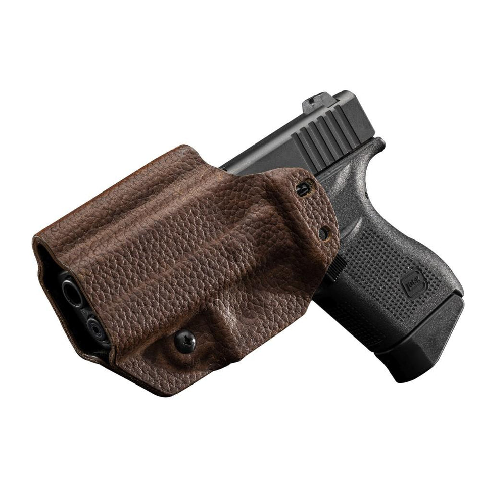 MFT Hybrid Leather/Kydex IWB or OWB Holster Glock 43/43X Ambidextrous Brown