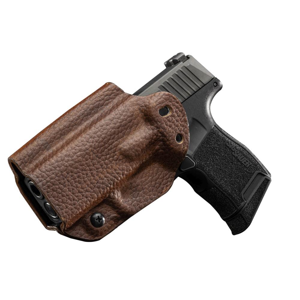 Mission First Tactical Brown Ambidextrous Leather Hybrid Holster Sig P365 IWB/OWB