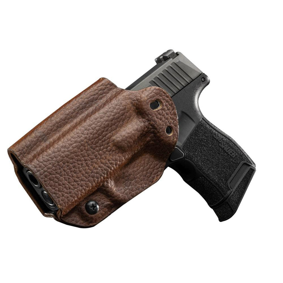 Mission First Tactical Brown Ambidextrous Leather Hybrid Holster Sig P365 IWB/OWB