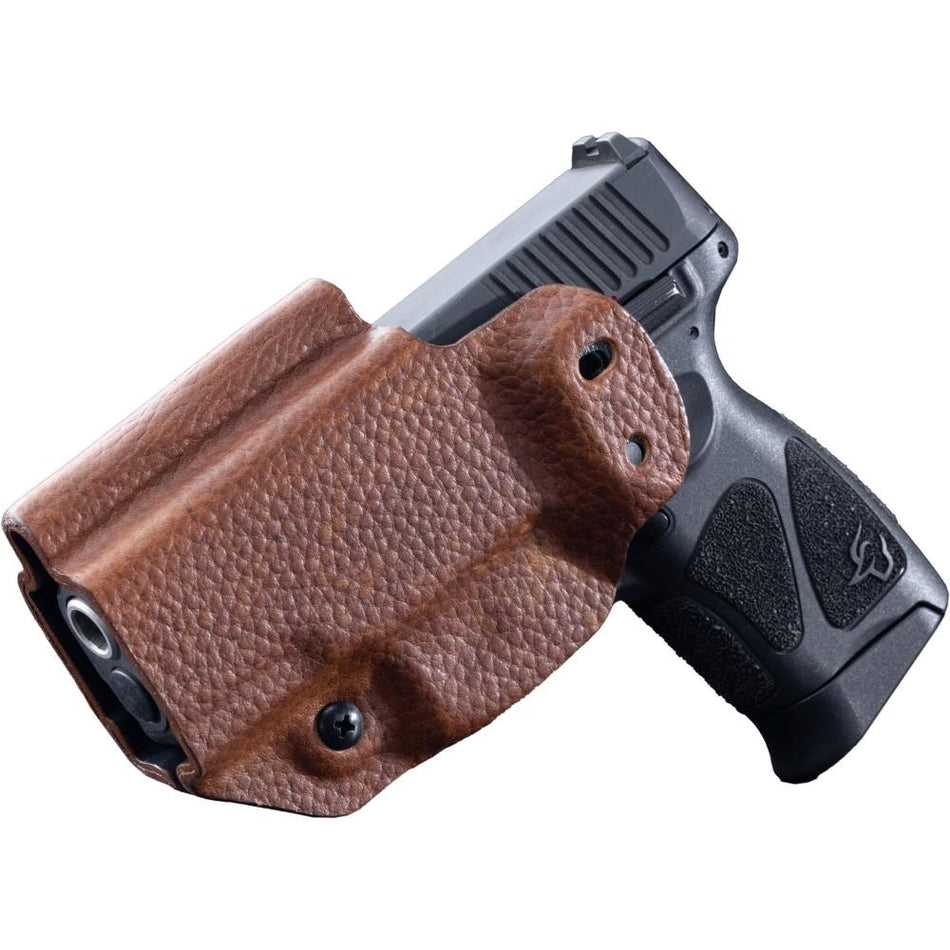 Mission First Tactical Leather Hybrid Holster Brown Ambidextrous for Taurus PT111/G2/G2C/G2S/G3c