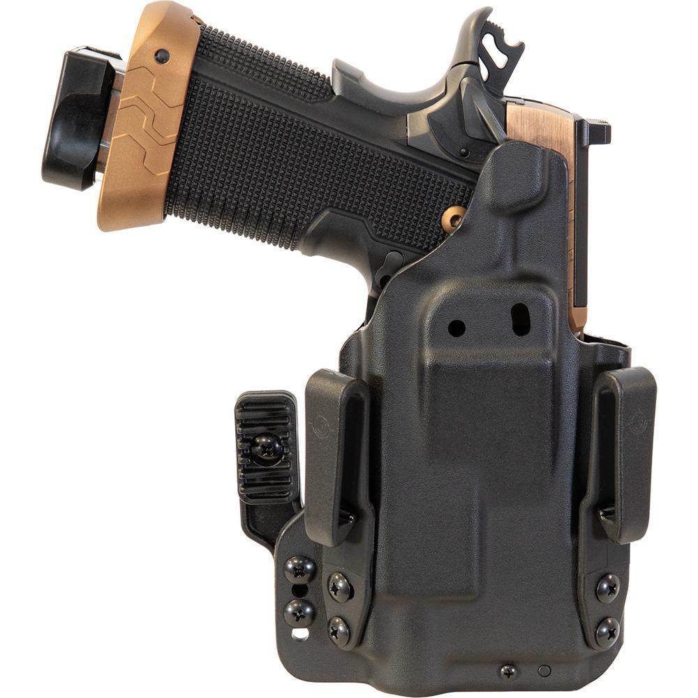 MFT Pro Holster, Ambidextrous IWB/OWB, Fits 2011 4.25" with TLR7, Black Kydex, Belt Clips Included