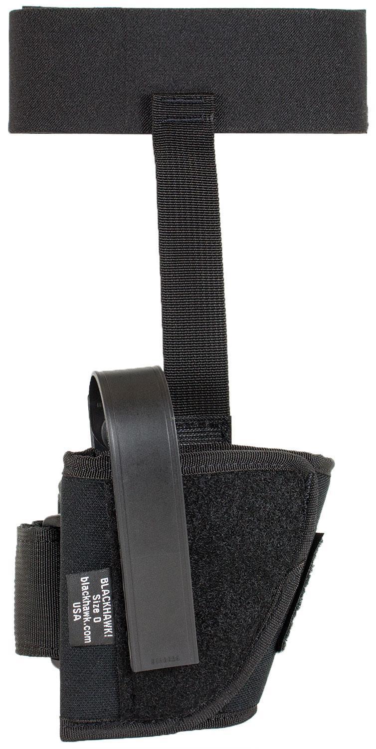 Blackhawk Left Hand Black Ankle Holster Small Frame Revolver