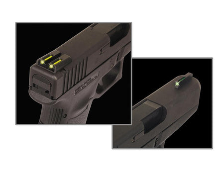 Truglo TFO Sig Sauer #8 Front #8 Rear Tritium Fiber-Optic Sight Set Green/Yellow