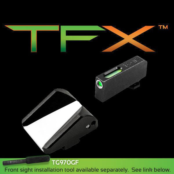 Truglo TFX Tritium & Fiber Optic Handgun Sight Combo for Glock (Excl. 42/43/MOS) White