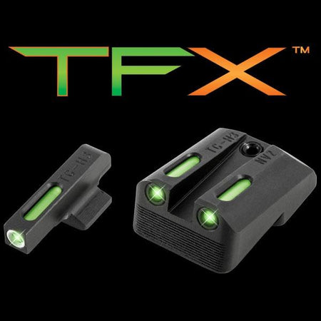 Truglo TFX Day/Night Sights Novak LoMount .270 Front/.450 Rear - 1911 5" Government White Outline