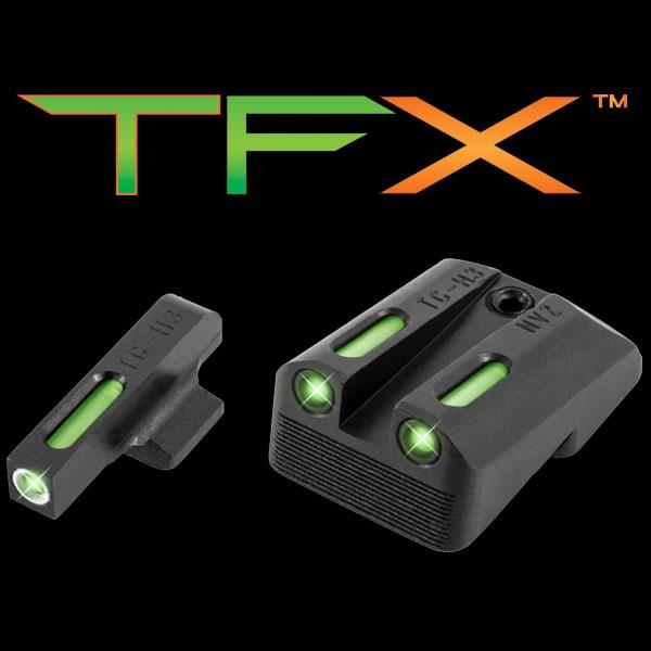 Truglo TFX Night Sights Novak LoMount 1911 3in & 4.25in 9mm/.40S&W White Ring Front