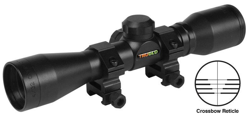 Truglo Compact 4x32mm Crossbow Scope Weaver Style Rings Black