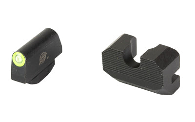 XS Sights Minimalist Series Night Sights SW-M001S-4G for S&W K-Frame, Green Glow Dot Tritium Front, Serrated Steel Rear