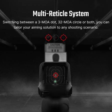 Osight C Compact Multi-Reticle System 3 MOA Dot 32 MOA Circle Red Dot Sight