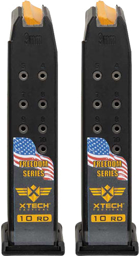 XTech Tactical Glock 19 9mm 10-Rd Freedom Series Mag Two Pack