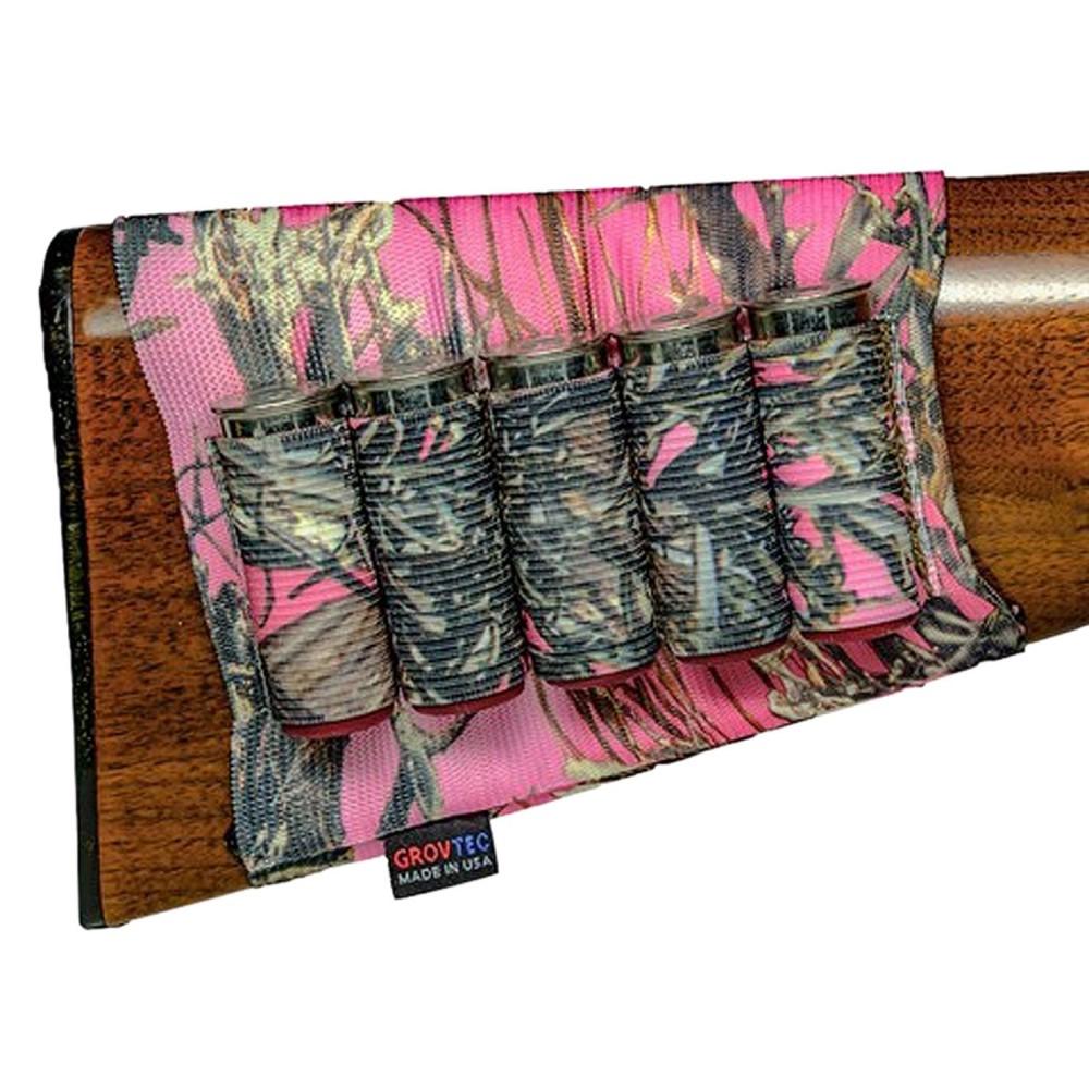 Grovtec Open Style Shotgun Buttstock Cartridge Holder TrueTimber Pink Camo