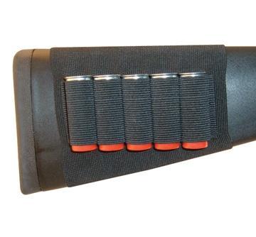 Grovtec Shotgun Buttstock Ammo Carrier Open Style Black 5 Shells