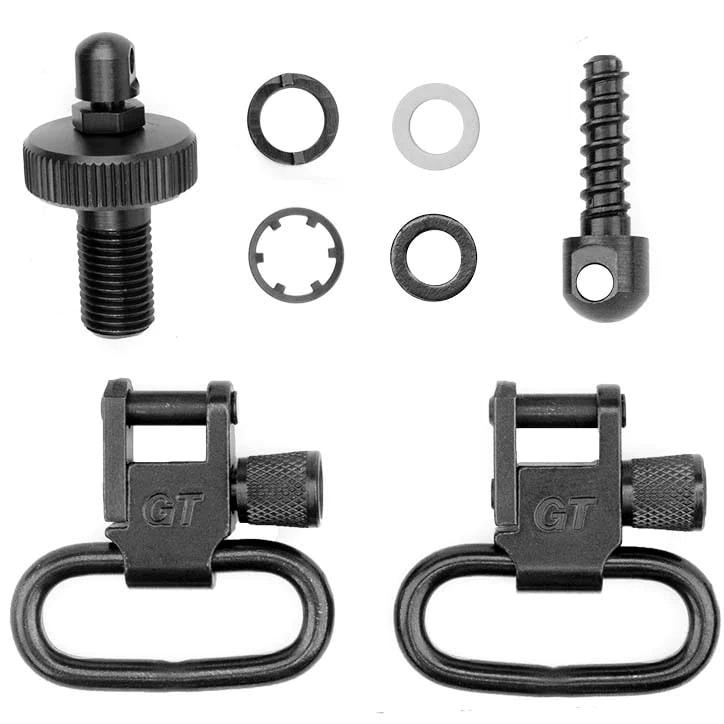 Grovtec Black Oxide Locking Sling Swivel Set Mossberg 500 20 Gauge