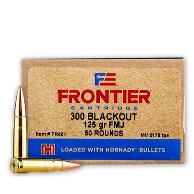 Hornady Frontier Cartridge .300 AAC Blackout 125 grain Full Metal Jacket ammunition