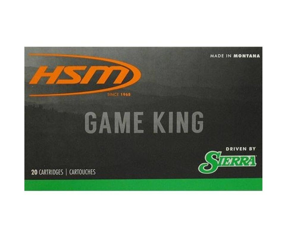 HSM Game King Rifle Ammunition 25-06 Rem. Sierra Spitzer BT 100 gr. 20 rd.
