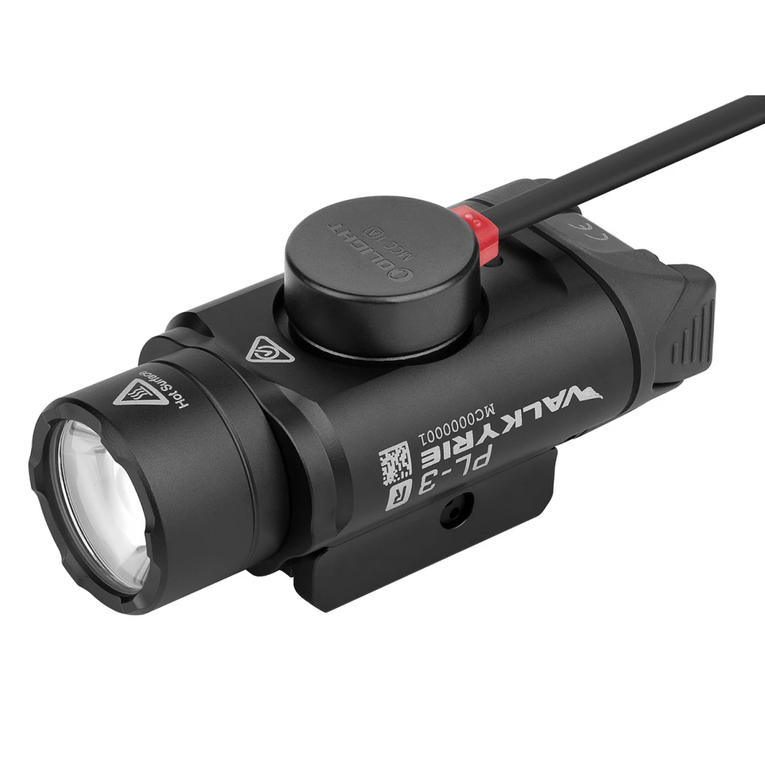 Olight PL-3R Valkyrie Rail Mount Pistol Light Black Anodized 1500 Lumens White LED