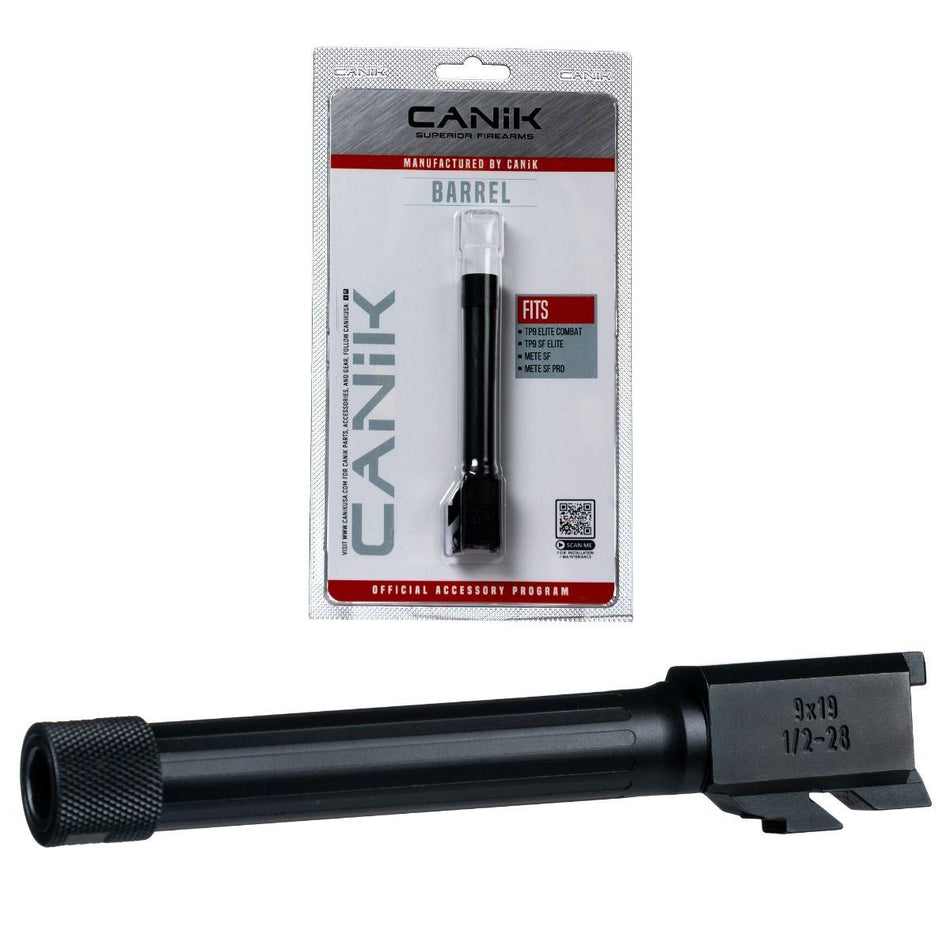 Canik Fluted Compact Drop-In Steel Barrel for 9mm Canik TP9/METE Pistols, Black