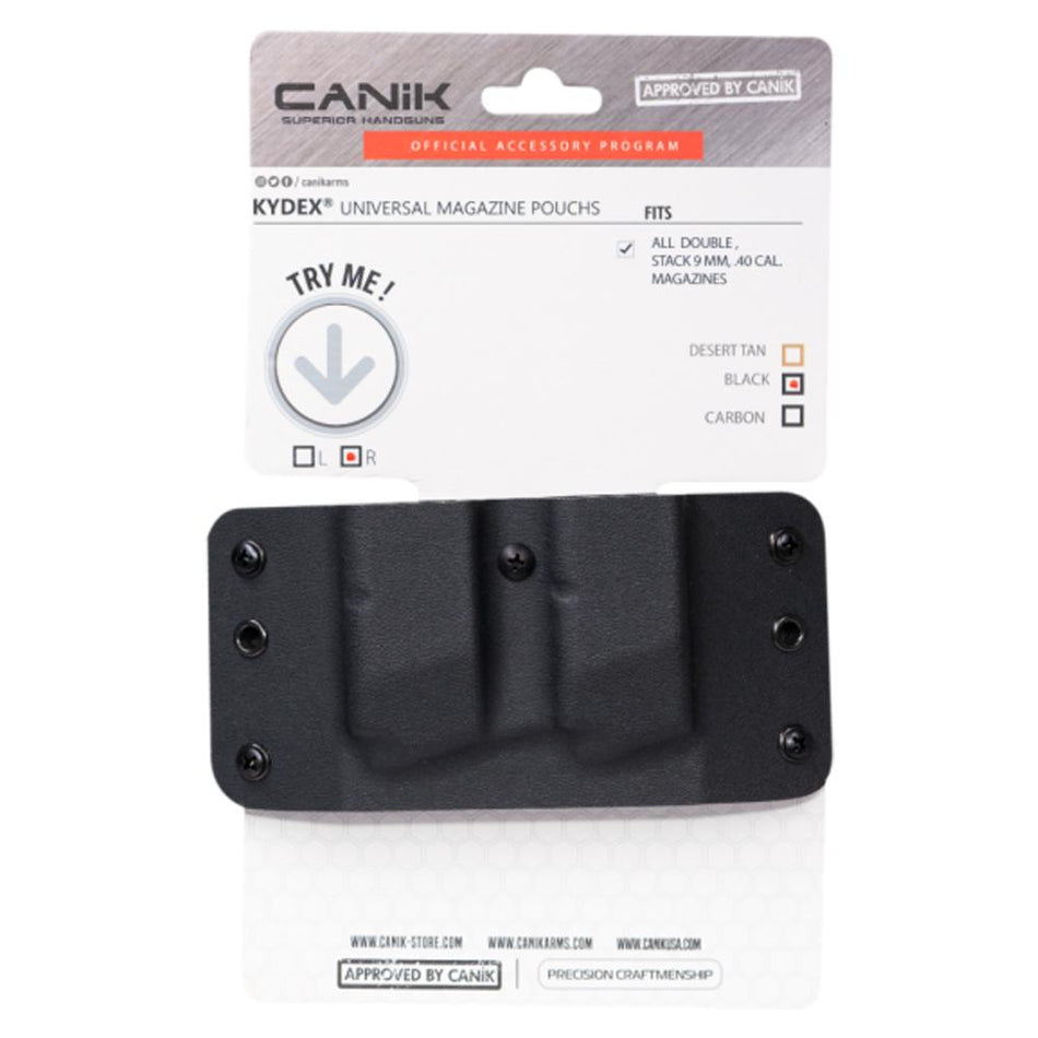 Canik Double Magazine Pouch Carrier Black for 9mm/.40 Double Stack Magazines