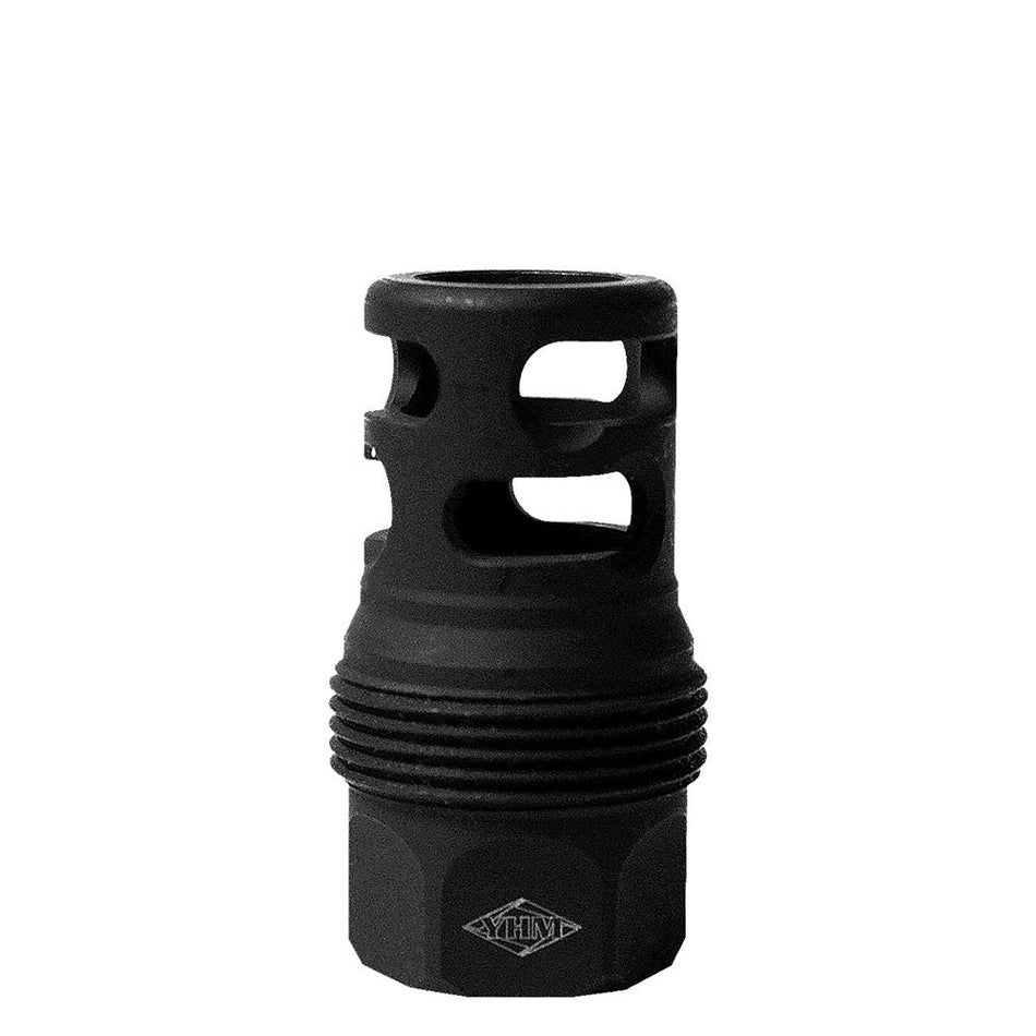 YHM SRX Short Muzzle Brake QD M14x1LH Thread Black Phosphate Finish