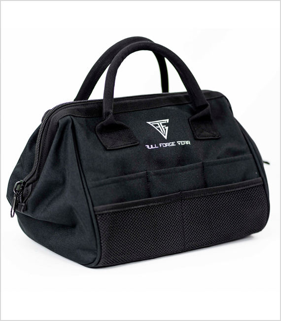 Full Forge Gear Storm 600D Range Bag 9x12x9.5 Black with Reinforced Hard Base