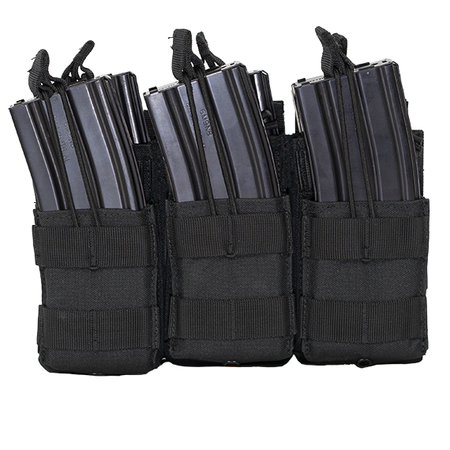 MKS Full Forge Gear Black MOLLE Triple Magazine Carrier Pouch