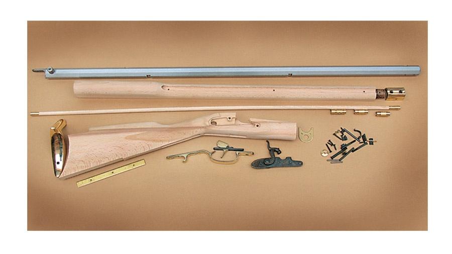 Traditions .50 Caliber Kentucky Muzzleloader Rifle Build Kit 33.5" White Barrel Raw Hardwood