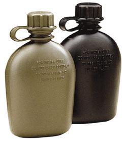 Tru-Spec Black 1-Quart Hiking Canteen with Lid Tether