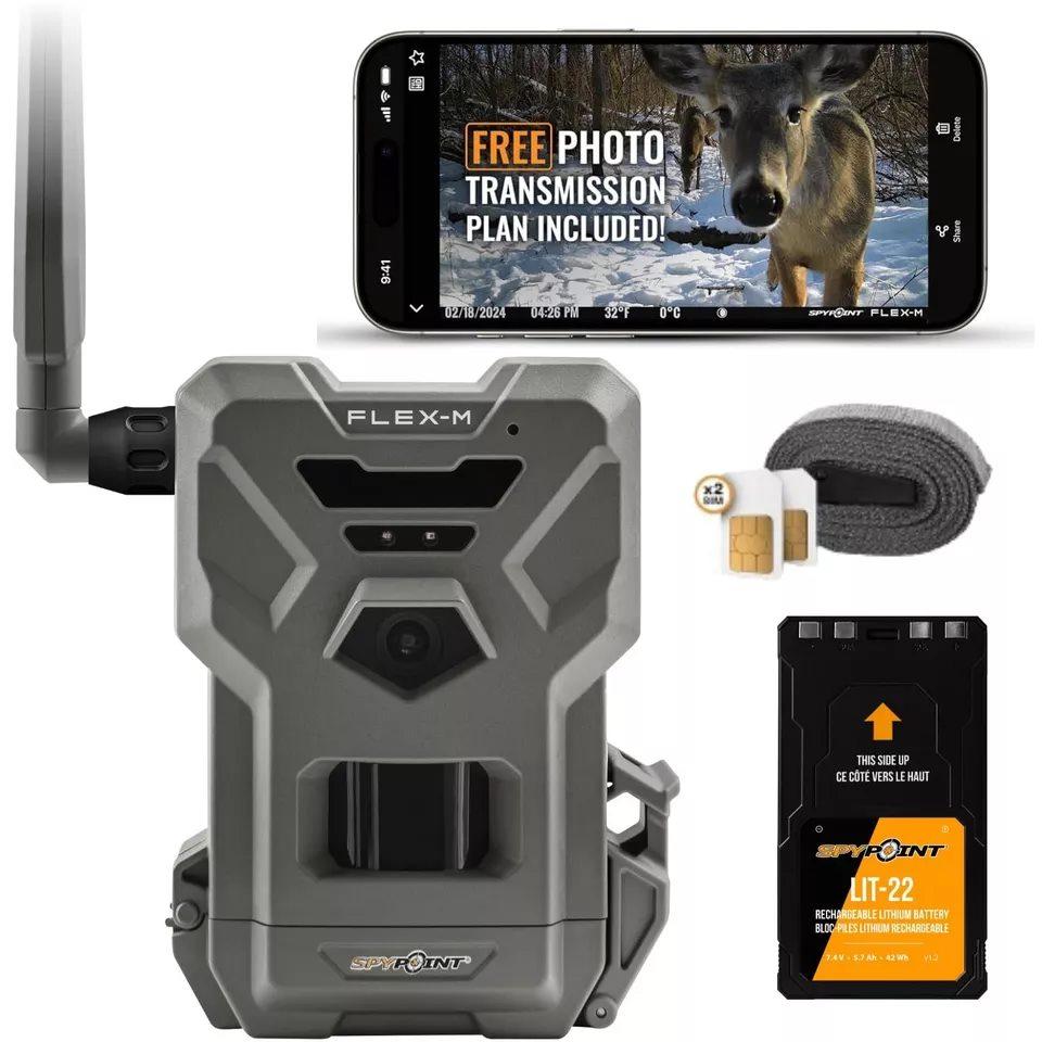 Spypoint FLEX-M Cellular Trail Camera Value Pack with LIT-22 Battery and MicroSD