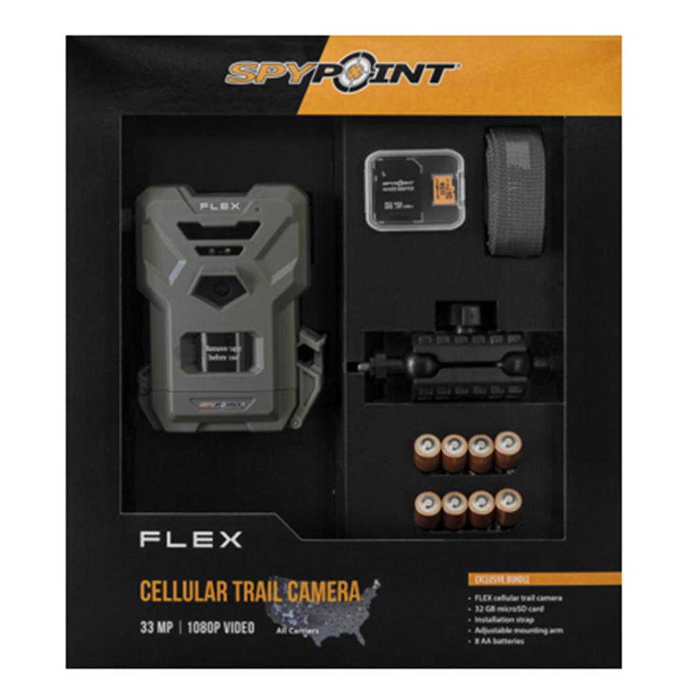 Spypoint Flex Cellular 33 Megapixel Trail Camera Bundle Grey