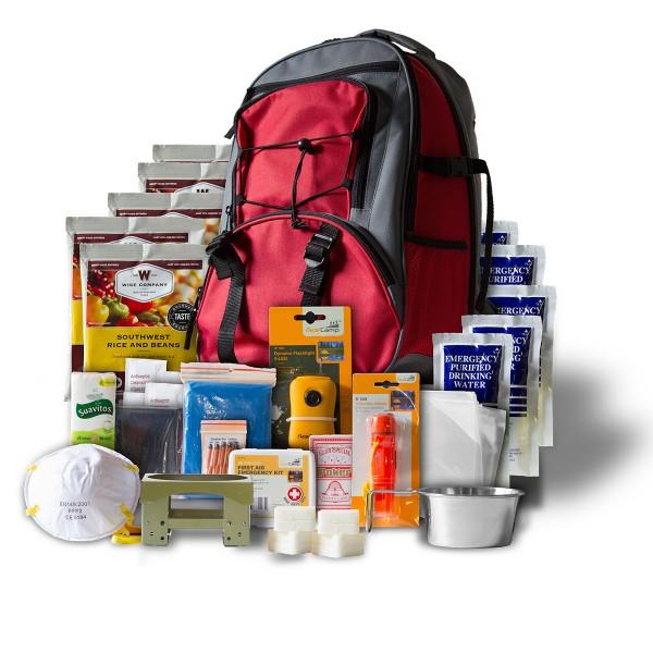 Wise 5-Day Single Person Emergency Survival Backpack Kit 32 Servings Red