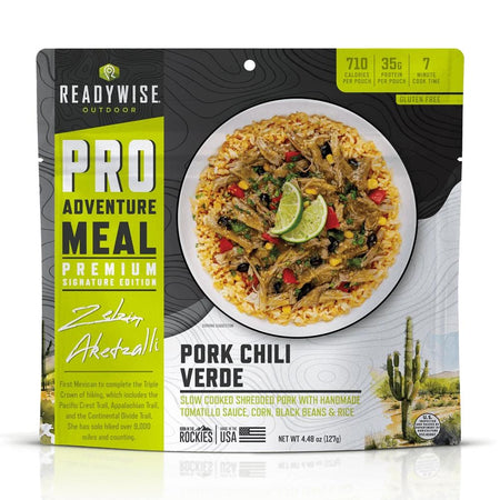 ReadyWise Outdoor Pro Meal Single Pouch Pork Chile Verde with Rice and Beans
