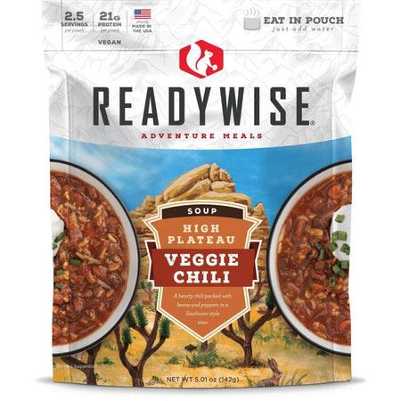 Readywise High Plateau Veggie Chili Soup 3oz Portable Outdoor Meal Pouch