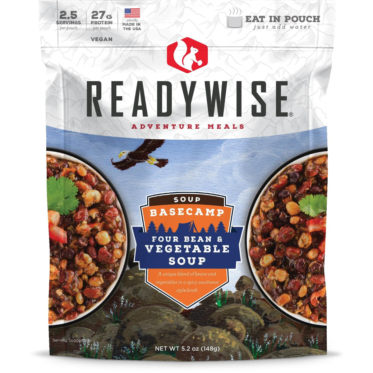 Readywise Basecamp 4-Bean & Vegetable Soup Lightweight Camp Food 5.2oz