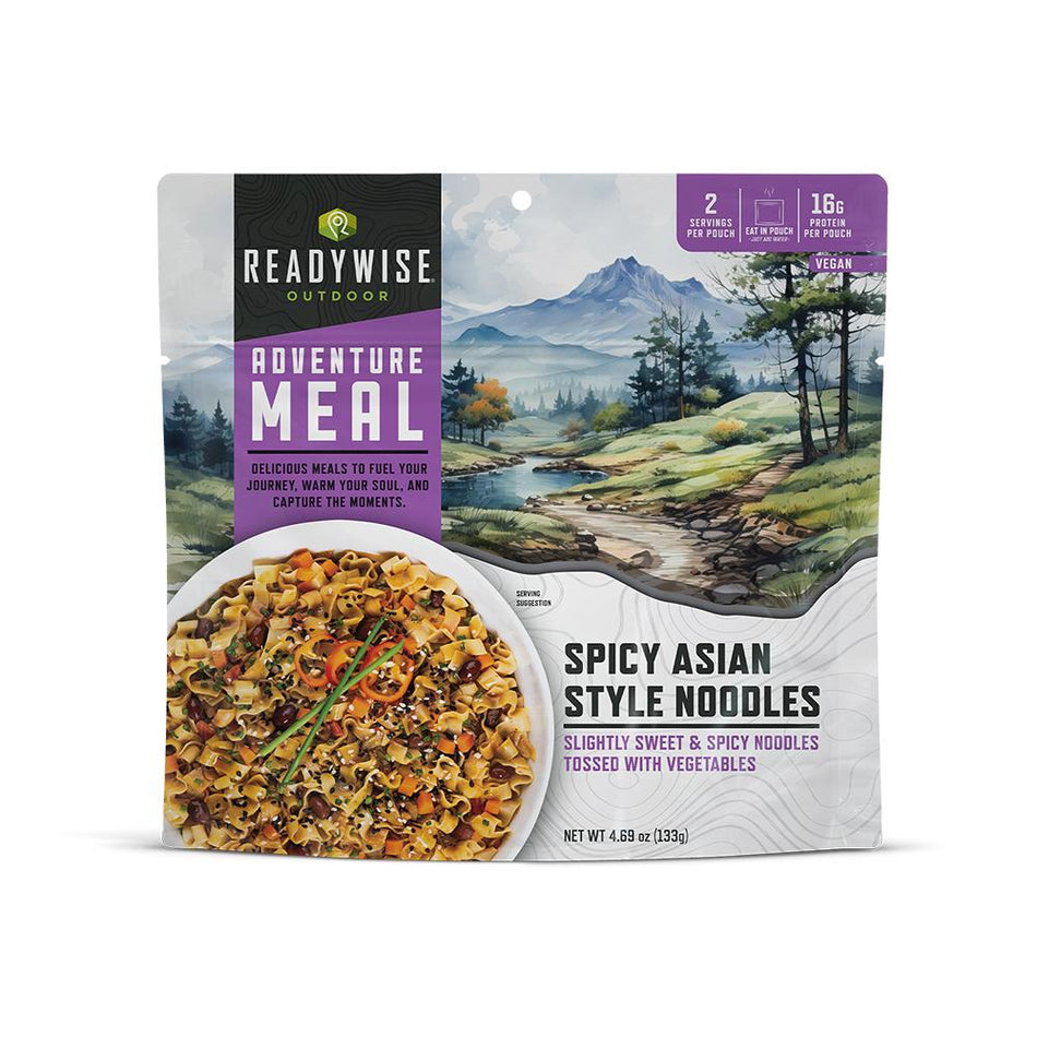 Readywise Asian Style Spicy Noodles Lightweight Meal Pouches 6/ct