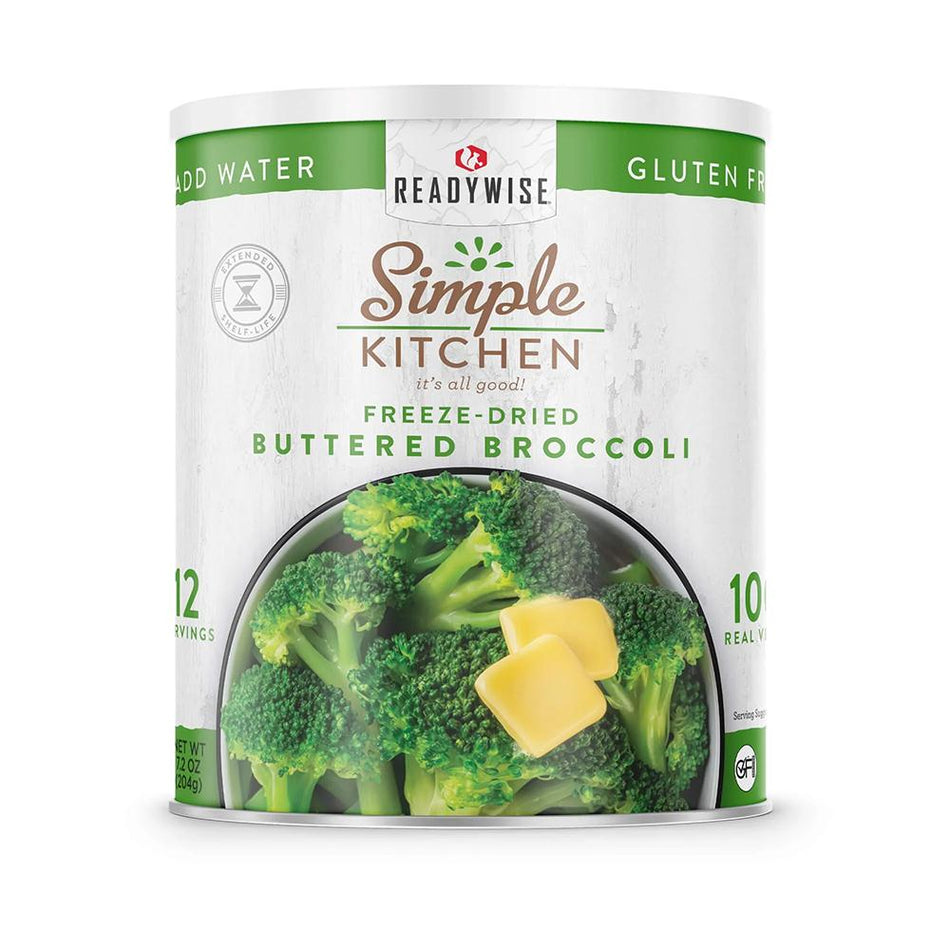 ReadyWise Simple Kitchen Freeze-Dried Buttered Broccoli Emergency Food 20 Servings
