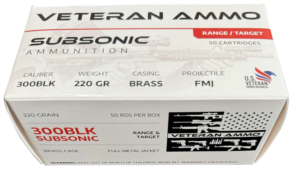 Veteran Ammo 300 Blackout  Full Metal Jacket(FMJ) 220 Grain SubSonic