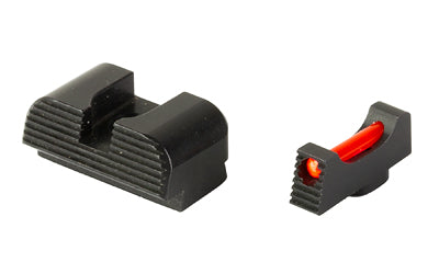Zaffiri Precision Fiber Optic Sight Set HD.Sights for Glock, Red 1mm Fiber Optic, Serrated Rear with Set Screw, Standard Height
