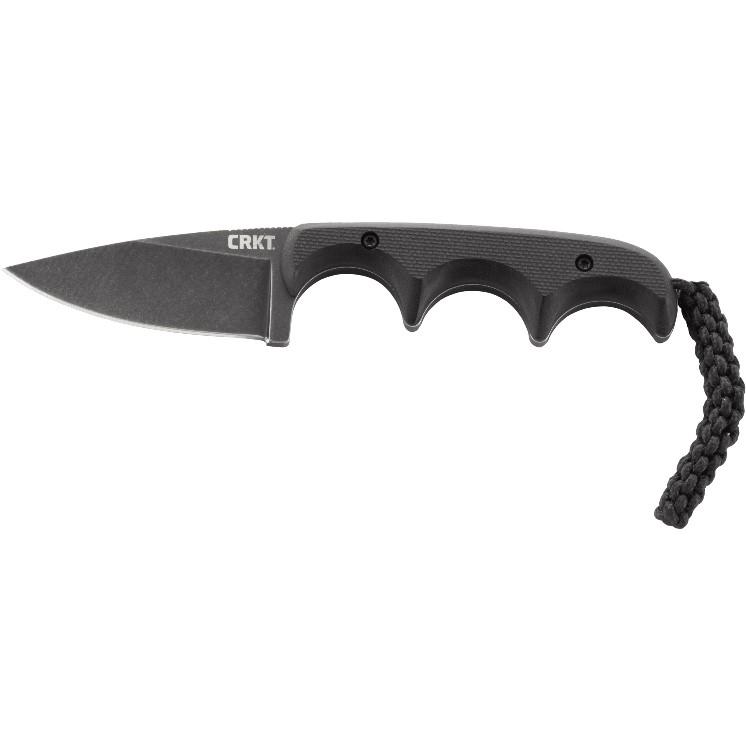 CRKT Minimalist Black Drop Point Blade Fixed Knife with G10 Handle 2-1/8"