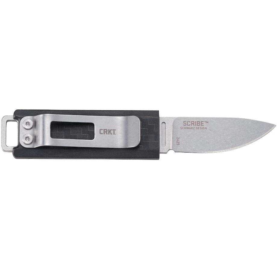 CRKT Scribe 1-3/4" Fixed Blade Drop Point Knife Black GRN Handle