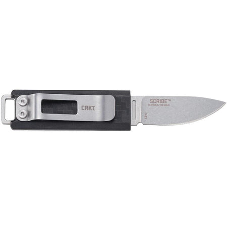 CRKT Scribe 1-3/4" Fixed Blade Drop Point Knife Black GRN Handle