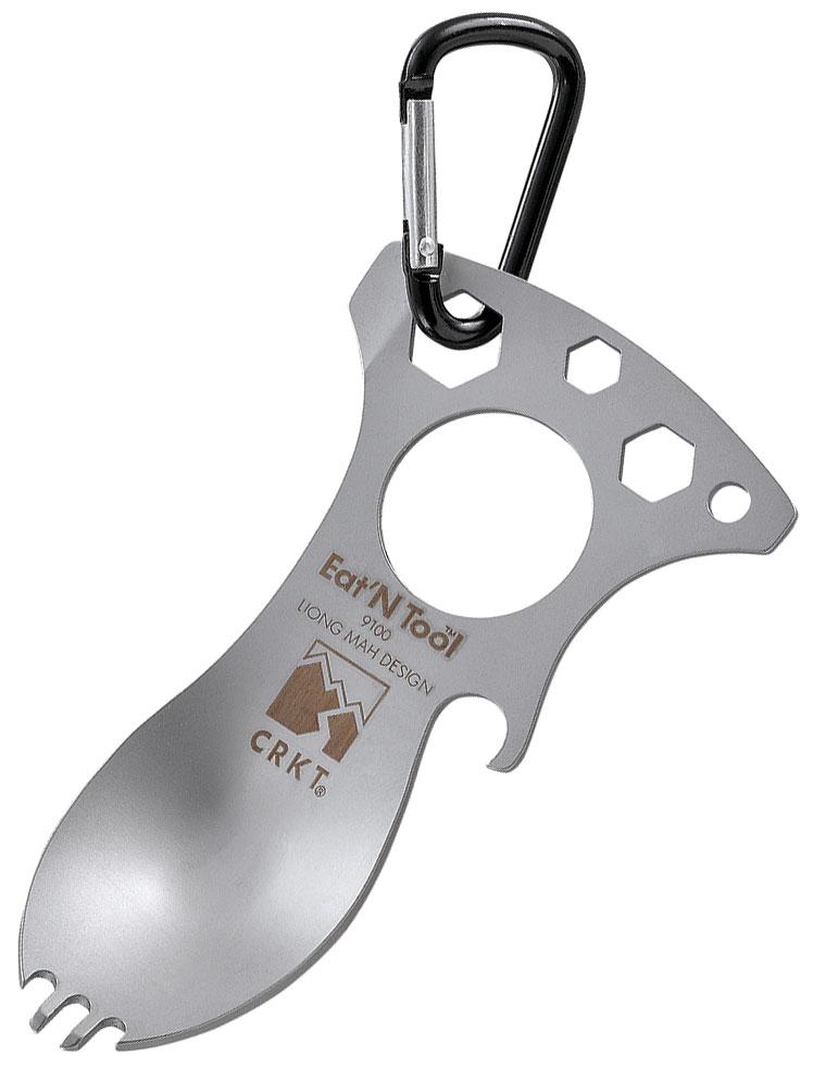 CRKT Eat N Tool Bead Blast Camping Utensil Multi-Tool with Carabiner and Metric Wrenches