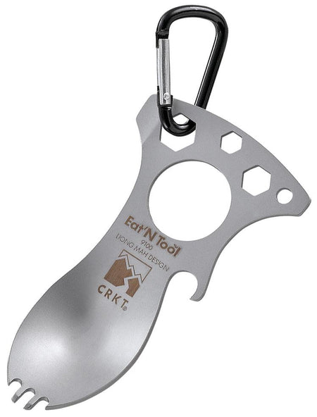 CRKT Eat N Tool Bead Blast Camping Utensil Multi-Tool with Carabiner and Metric Wrenches