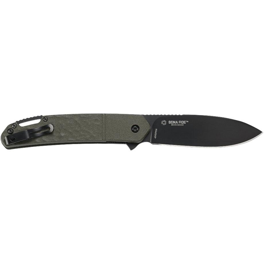 CRKT Bona Fide Flipper Folding Knife OD Green Aluminum Handle 3.5" Blade