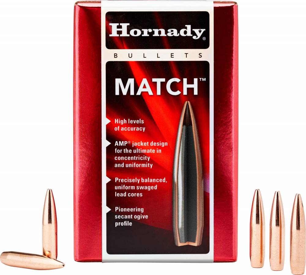 Hornady 338 Cal 250gr Match BTHP Reloading Projectiles