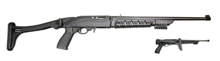 Ruger 10/22 Black Polymer Folding Stock Pistol Grip Tri-Rail and Rubber Recoil Pad