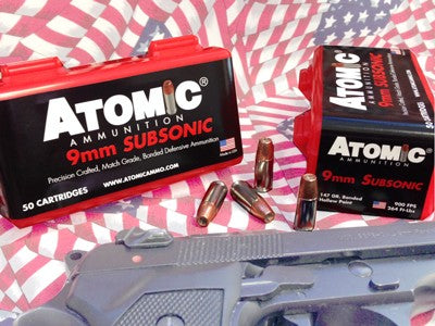 Atomic Subsonic Bonded Match Hollow Point 147 Grain 9mm Luger/Parabellum 900 fps