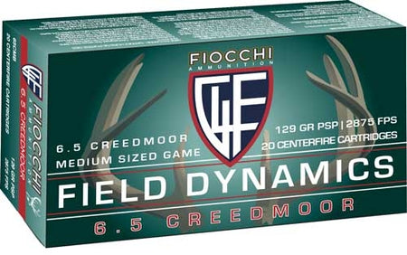 Fiocchi Field Dynamics Pointed Soft Point 129 Grain 6.5mm Creedmoor 2820 fps