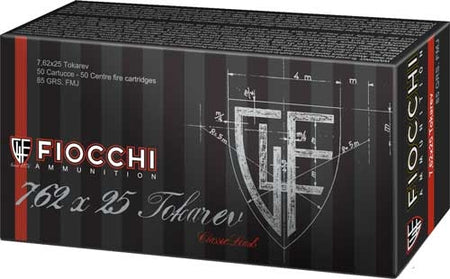 Fiocchi Heritage Full Metal Jacket 88 Grain 7.62x25mm Tokarev 1525 fps