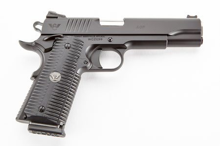 Wilson Combat ACPFS9A ACP Full-Size SAO 9mm Luger 5" 10+1 Black Armor-Tuff Carbon Steel Frame/Slide Black G10 Eagle Claw Grips Ambi Thumb Safety