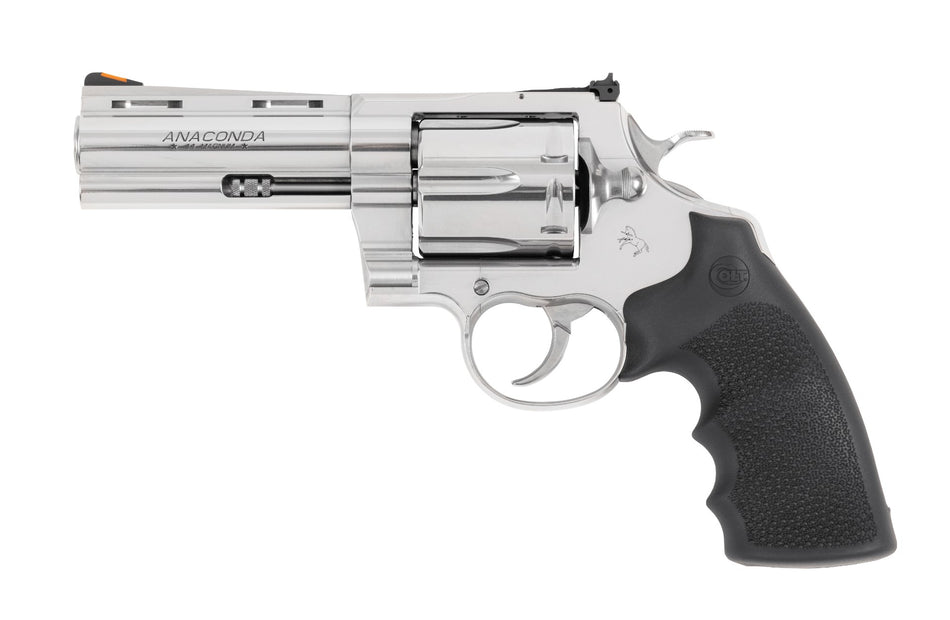 Colt Mfg ANACONDASP4RTS45C Anaconda 45 Colt (Long Colt) 6rd Shot 4.25" Stainless Vent Rib Barrel, Cylinder & Frame, Black Grip